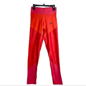 Adidas Climalite Leggings Orange Running Workout Athletic